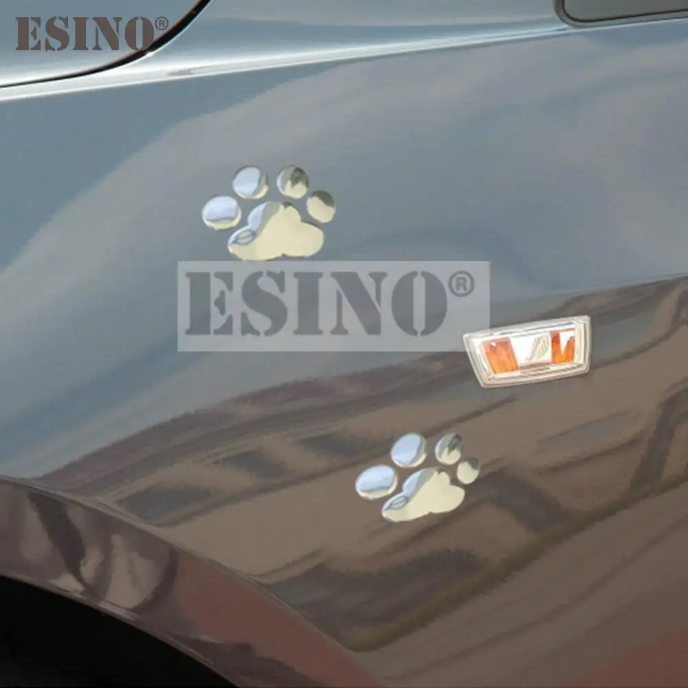 

2 x Стайлинг автомобиля ПВХ 3D забавная собака кошка лапа питомец животных следы эмблемы серебряные креативные Декоративные наклейки для кузова автомобиля наклейки