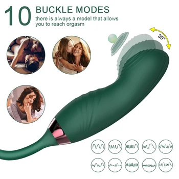 Powerful Dildo Rose Vibrators Adult Sex Toy Female G Spot Finger Wiggle Clitoris Nipple Clit Sucker Vacuum Stimulator for Women 3