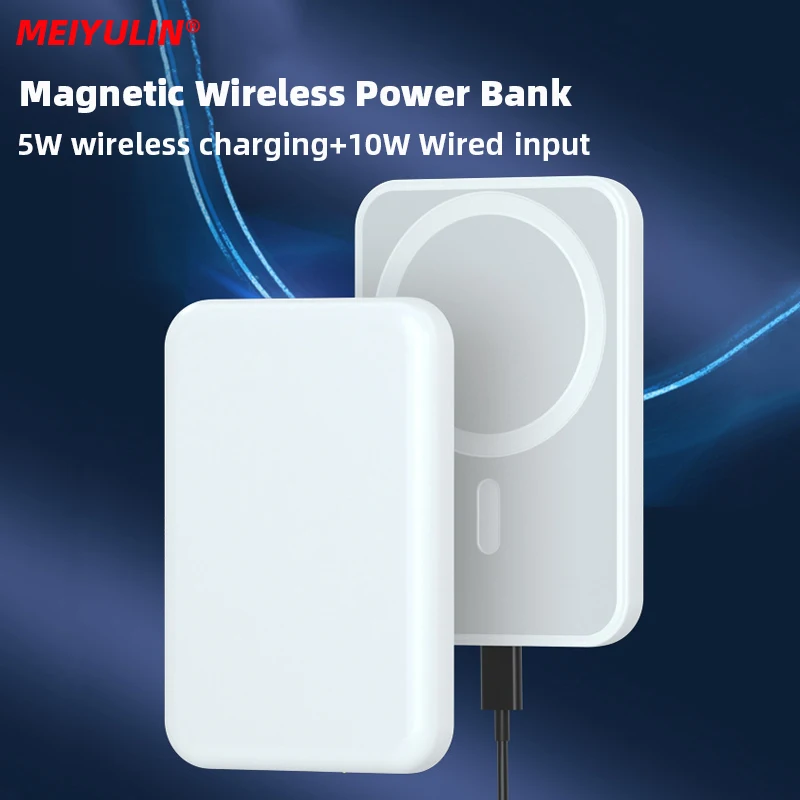 MagSafe magnetic suction wireless power bank 5000 mAh power bank a ricarica  rapida portatile ultrasottile compatto con supporto pieghevole - AliExpress