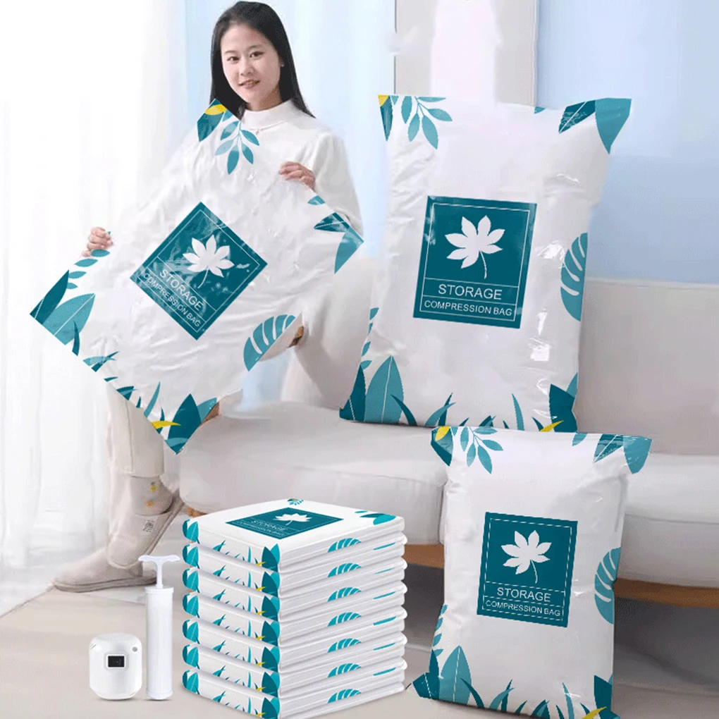 1/3/5PCS Vacuum Storage Bags Space Saver Bag Closet Organizer Travel Air Pump Quilt Thickened Vacuum Compression Bag 4