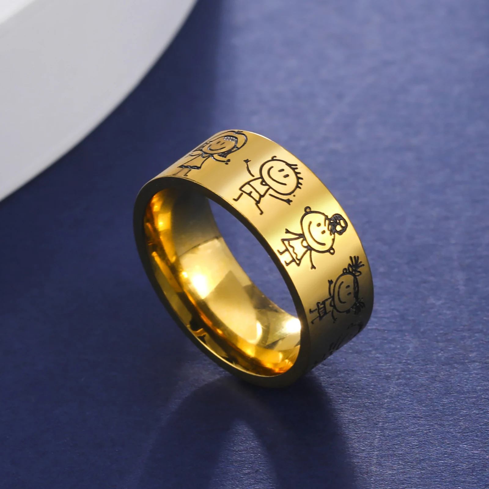 SPE Gold - Geometric Circular Kids Gold Ring