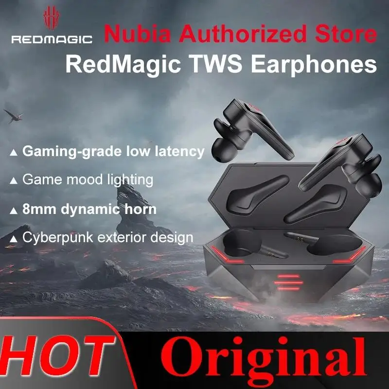 

Оригинальные Игровые наушники глобальная версия NUBIA RedMagic TWS беспроводные Bluetooth Cyberpods RedMagic DAO TWS наушники 39 мс low latenc