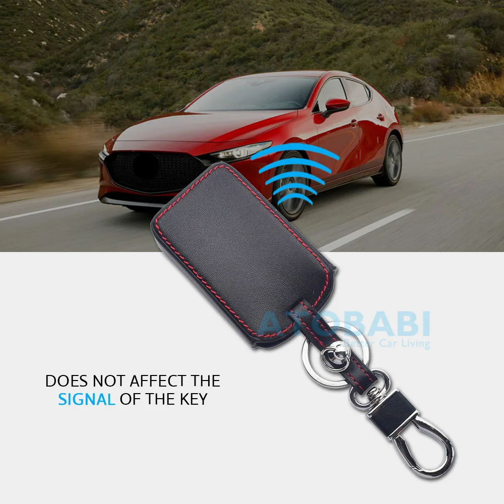 가죽 자동차 키 커버 가방 마즈다 3 6 CX-3 CX-5 CX-9 CX-30 CX-60 MX-5 MX-30 Miata 2023 원격 Fobs 쉘 케이스 자동차 액세서리