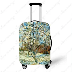 Vincent Van Gogh Artistic Luggage Cover with Starry Night and Sunflower Design - M (Pxtvang07cw)
