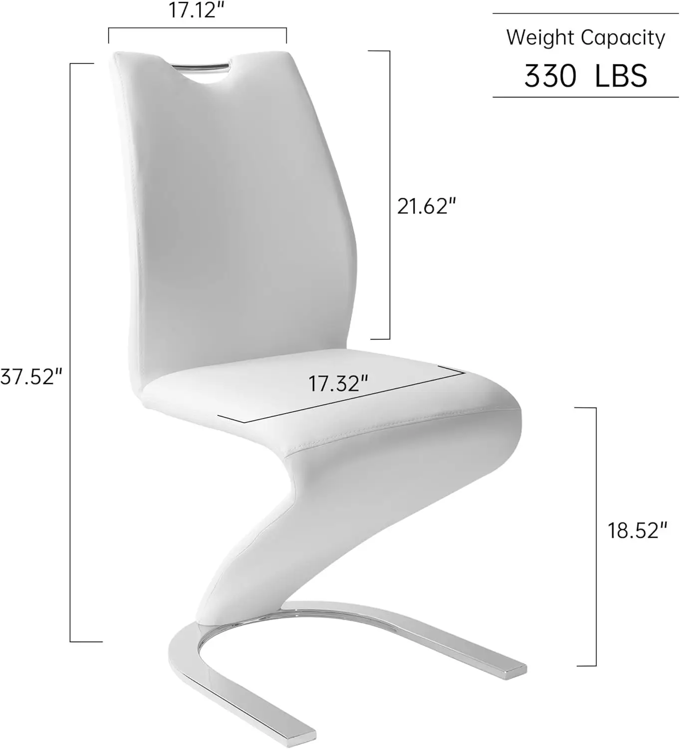 Mermaid Dining Chairs Set of 4, Modern Kitchen Dining Room Chairs Armless Upholstered Side Chairs in PU Leather Cushion Seat