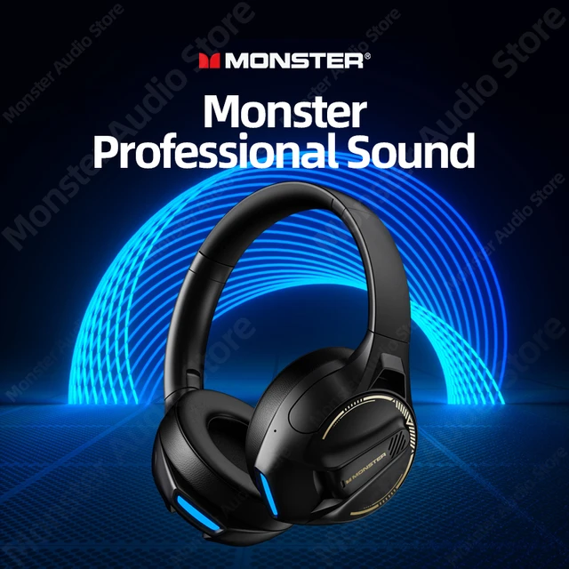 længst Skære af fly Original Monster 5.3 Wireless Bluetooth Headset XKH03 Gaming Headphones  Stereo Sound Earphones Foldable Sport Earbuds With Mic - AliExpress