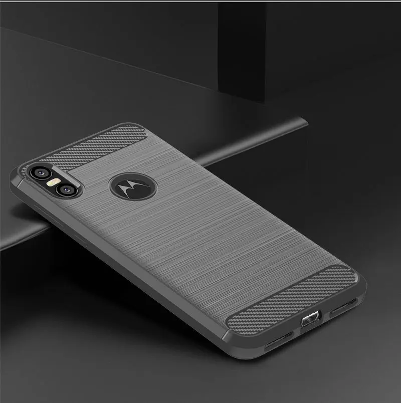 Shockproof Carbon Fiber Brushed Texture Silicone Phone Case