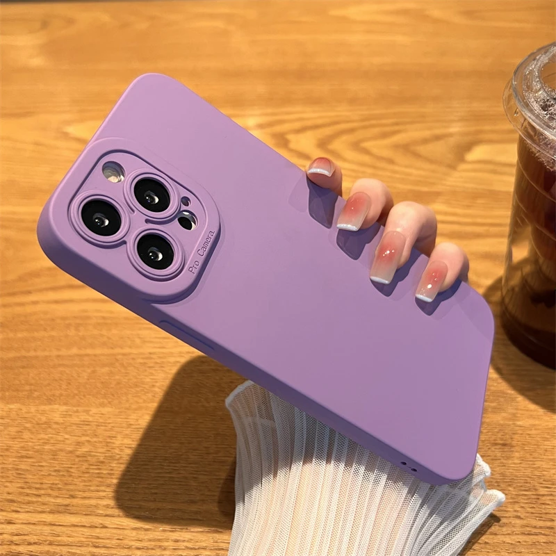 Coque de téléphone en silicone liquide de luxe pour iPhone 11 12 13 14 15 16 Pro Max X XS Max XR 7 8 Plus coque antichoc souple_voghion.com