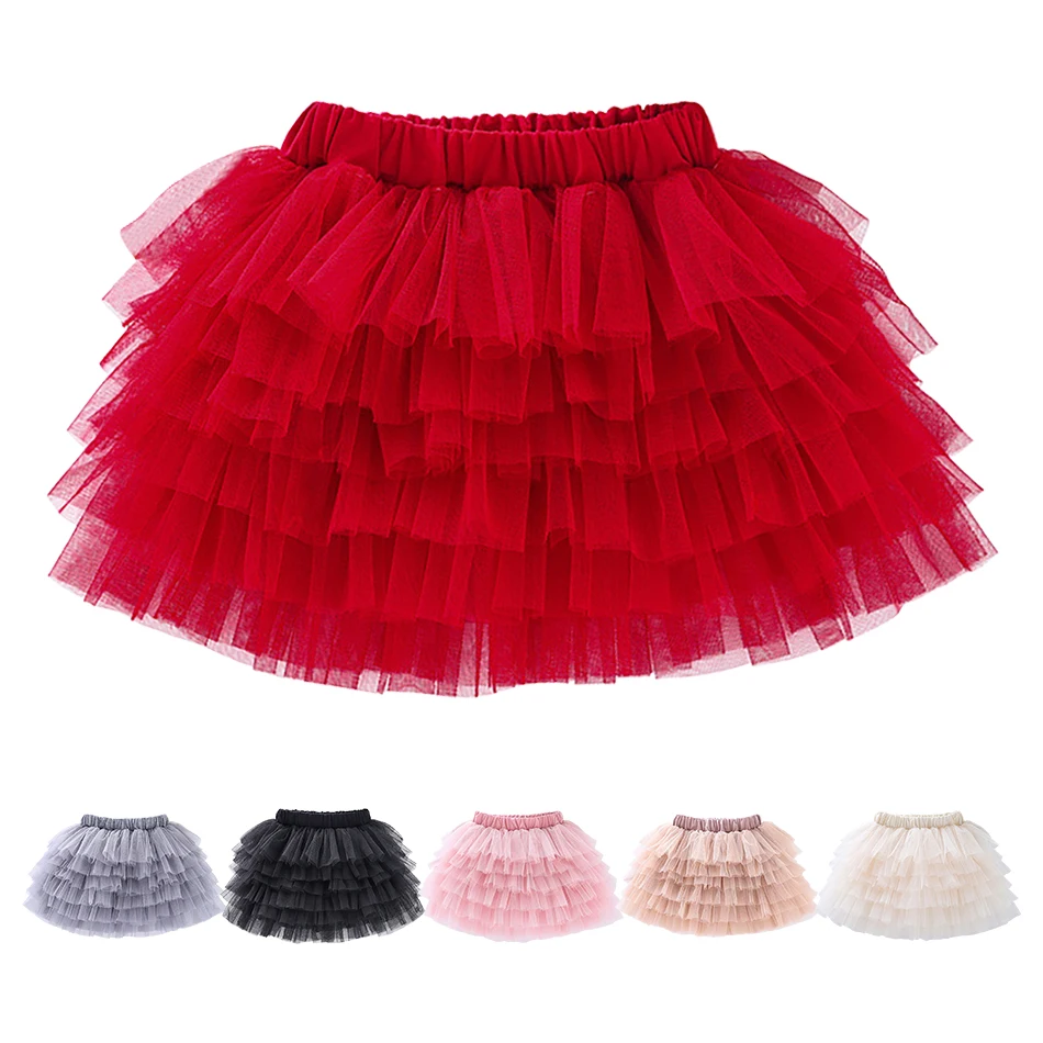 6-Layer Tulle Skirt for Girls Twirl-Friendly Elastic Waist with Breathable Layers Elegant Casual for School Party 3-10 Years ballet tutu skirt children skirts
