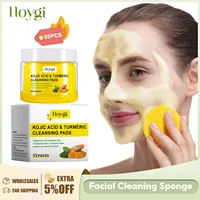 Turmeric Cleansing Pads Facial Exfoliating Makeup Removal Dead Skin Peeling Smooth Skin Shrink Pore Massage Face Washing Sponge 1