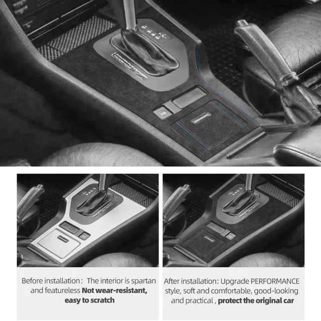 For BMW E39 Series 5 Made of Alcantara Center Console Gear Shifter Panel Trim Cover Performance Sticker Car Interior Accessories 5