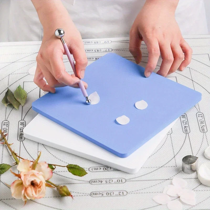 Sponge Mat Fondant Manual Simulation Flower Twist Fondant Clay Surface Plastic Universal Resilience PetalThin Curl Multi-purpose polymer clay tools,clay sculpting tools,clay craft tool