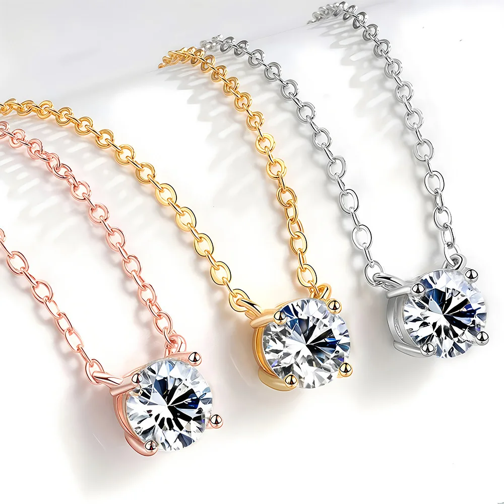 D VVS1 Moissanite  목걸이 펜던트 클래식 여성용 절묘한 웨딩 쥬얼리..