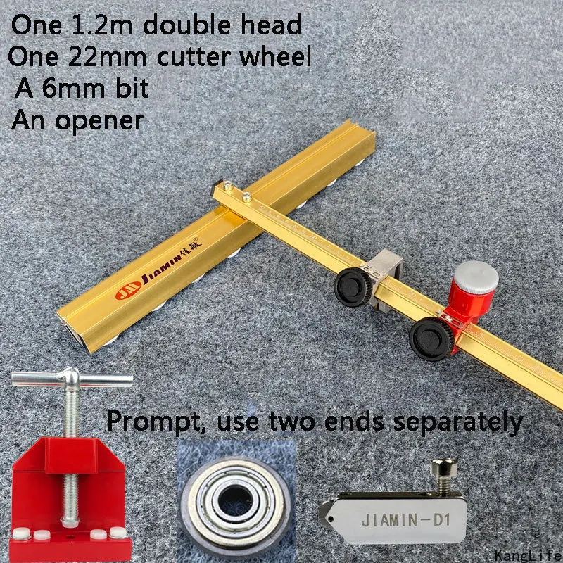 120 90 60cm Double-head T Type Ceramic Tile Pusher Glass Tile Push Knife Cutting Tools Glass Opener Cutter Tool With Pliers Glass Cutter Tile Glass Cutter Tile Cutting Tool