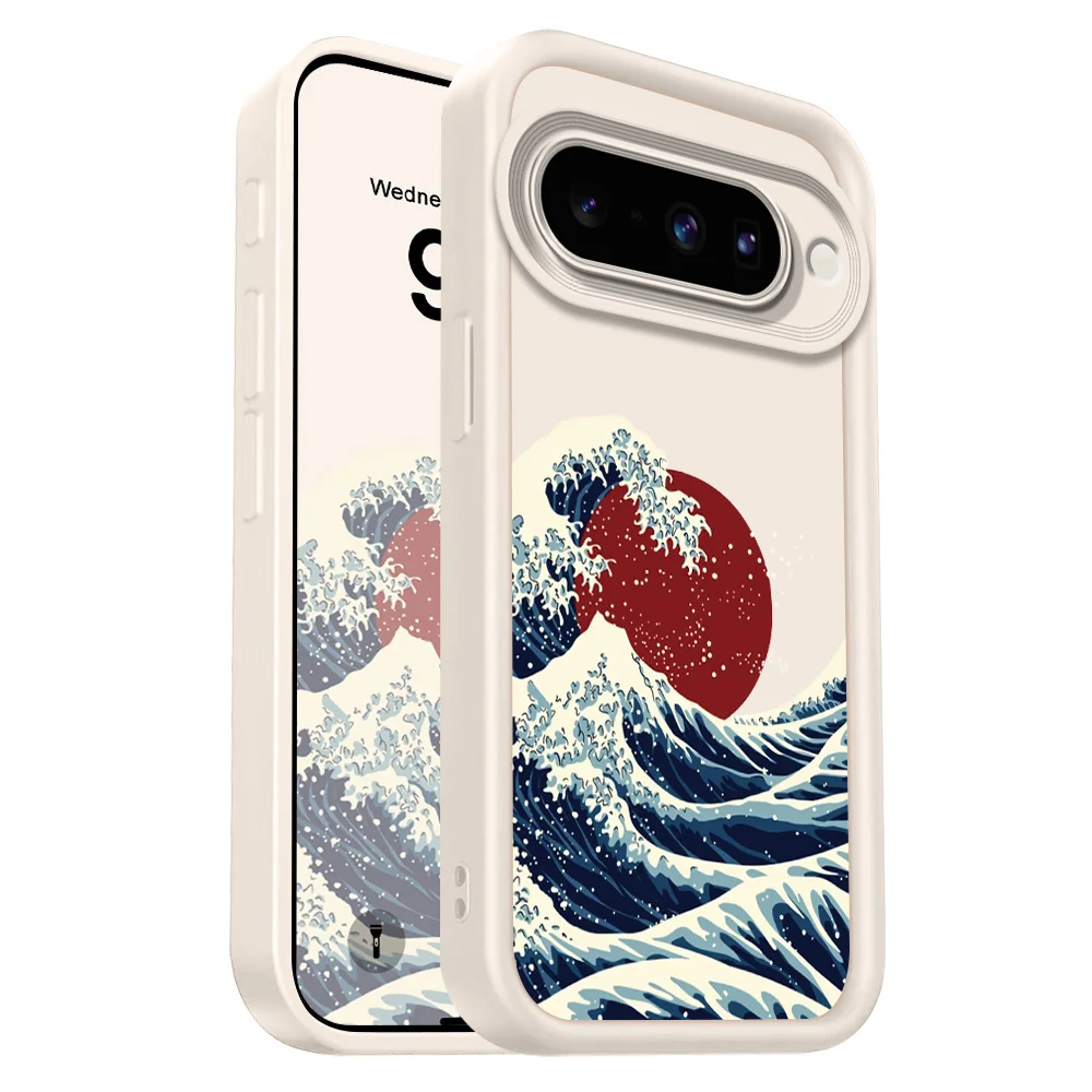 Red Sun Waves Staircase Soft Phone Case Cover