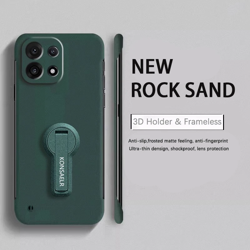 Borderless 360° Shockproof Bracket Cover Bumper Case