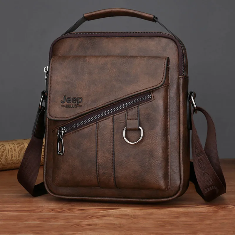 Brand Casual Men Bag Shoulder Bags Soft Handbags Men's Large Capacity PU Bag For Man Messenger Crossbody Bags Zippers Tote Bag
