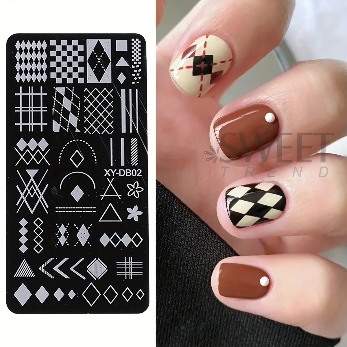 1pc French Tip Nail Art Stamping Plate Love Heart Star Moon Patterns Nail Printing Stainless Steel Stencil Template For Manicure