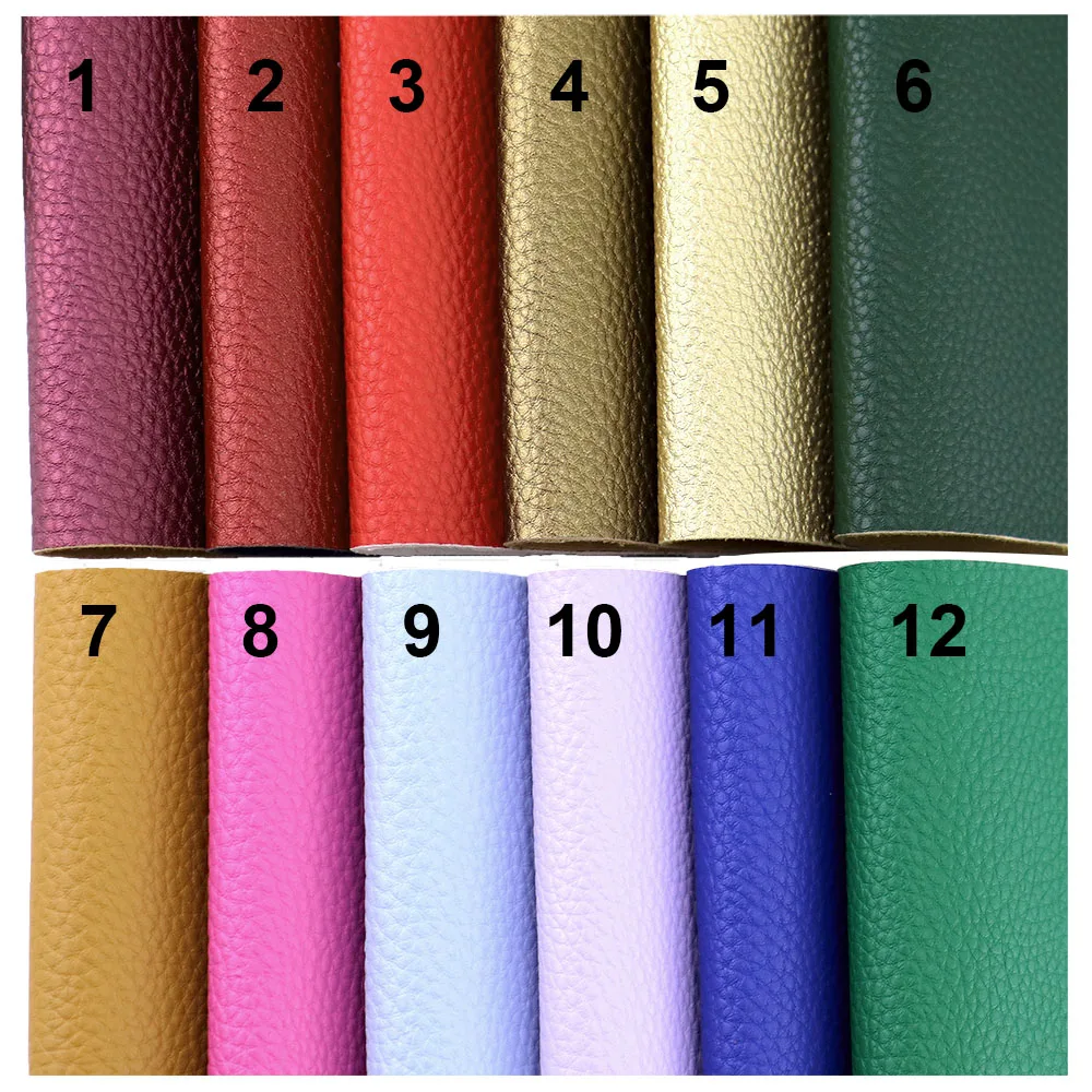 A5 Sheet 21X15cm Litchi Sythetic Faux PU Leather Fabric For Bows Craft Sewing H0307