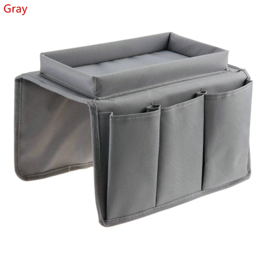 Support De Rangement Pour Canapé 4 Poches Avec Plateau Porte-Gobelet - Organisateur Télécommande Beige