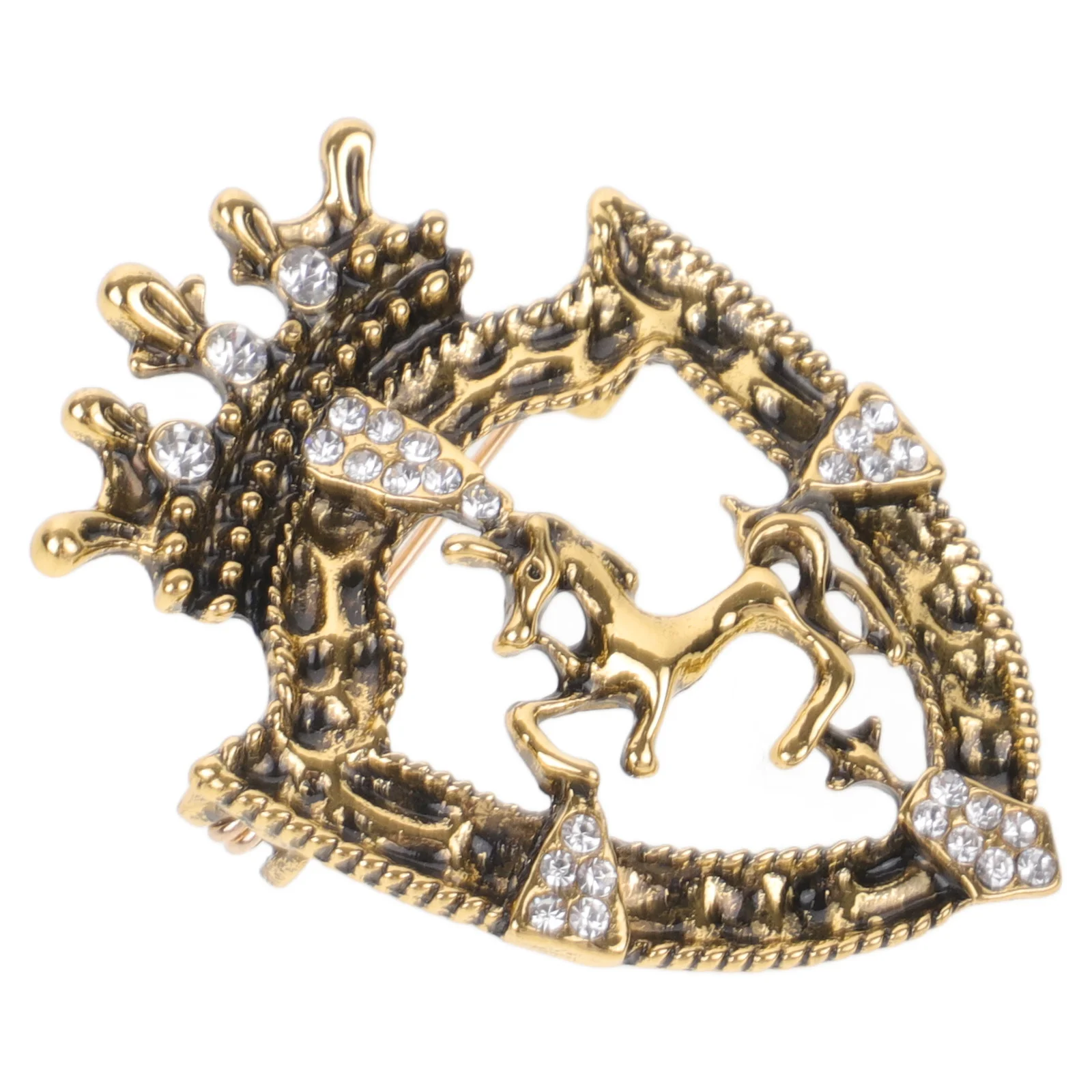

Shield Horse Badge Corsage Party Brooch Pin For Baroque Vintage Simple Style Lapel Clothing Clothes Pins Sweater Brooches
