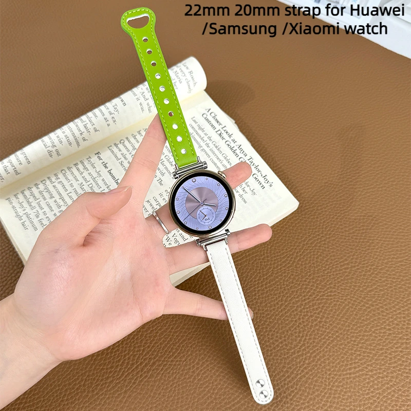 

Кожаный ремешок для Huawei Watch GT4 41 мм 46 мм, спортивный браслет для Huawei Watch 4/3/GT3/GT2 Pro, 22 мм 20 мм, женский браслет
