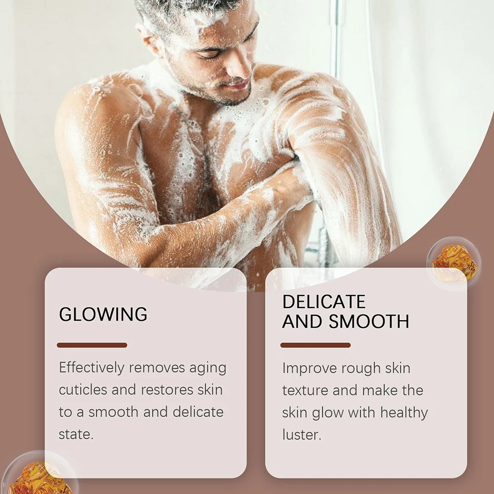 Description Picture 5 of item1/2/3pcs Body Scrub Exfoliator Shower Scrub For Rough Skin Men's Body Care Enhance Charm Deep Cleaning Clean Skin Spa