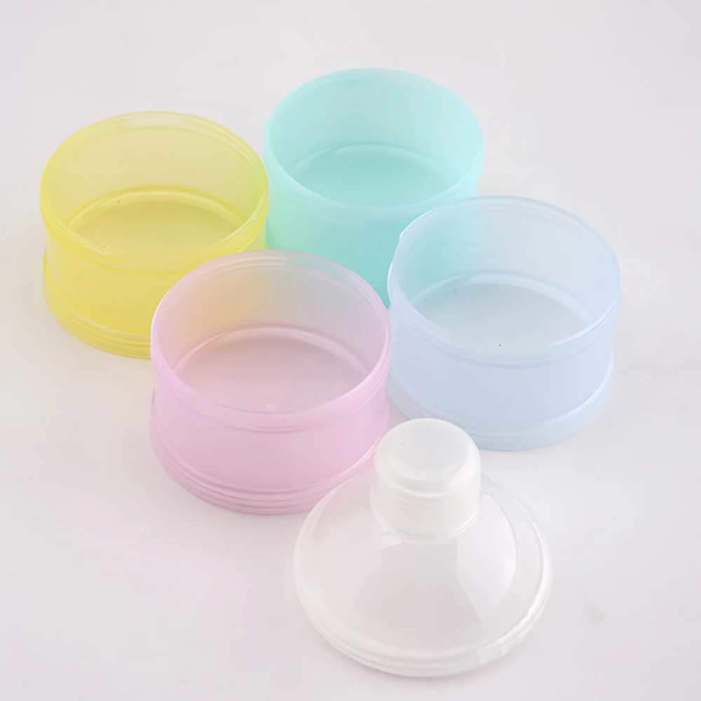 4 Grid portable multi-color milk powder box container for toddlers Baby snacks food storage box Formula dispenser Milk powder