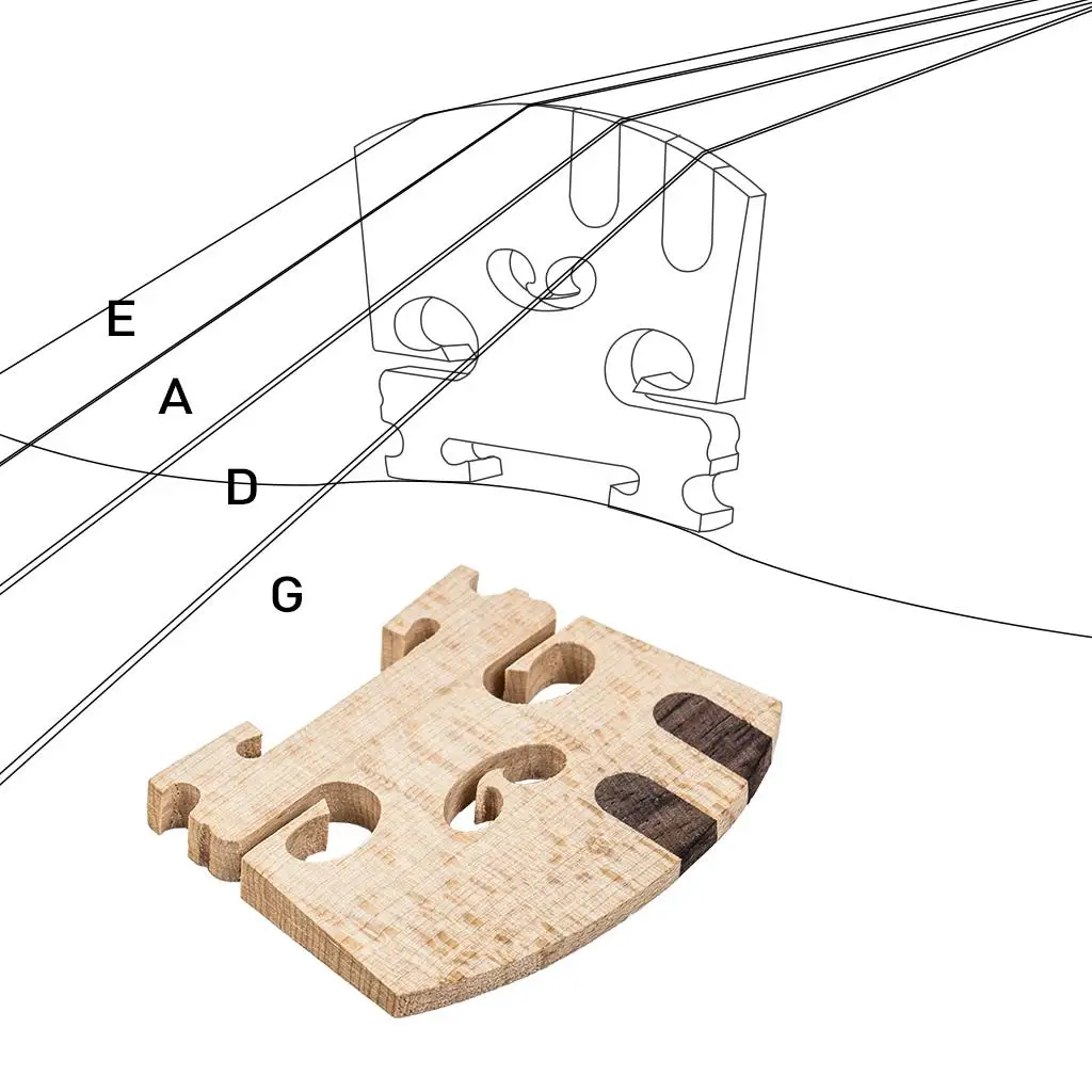 E A Strings Ebony Insert Wood Violin Bridge for /4 Violin DIY Accessory