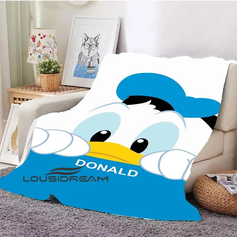 Donald Duck Anime Plush Blanket 3d Flannel Adult Gift Cute Sheet Sofa Children Warm Nap Bath Towel Soft Blanket Fluf