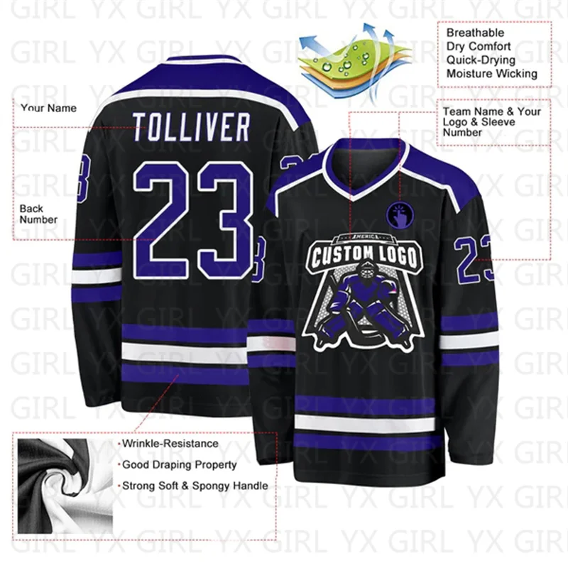 Maillot De Hockey Graf Bleu Et Blanc - Taille Homme (taille Indéterminée) - Occasion