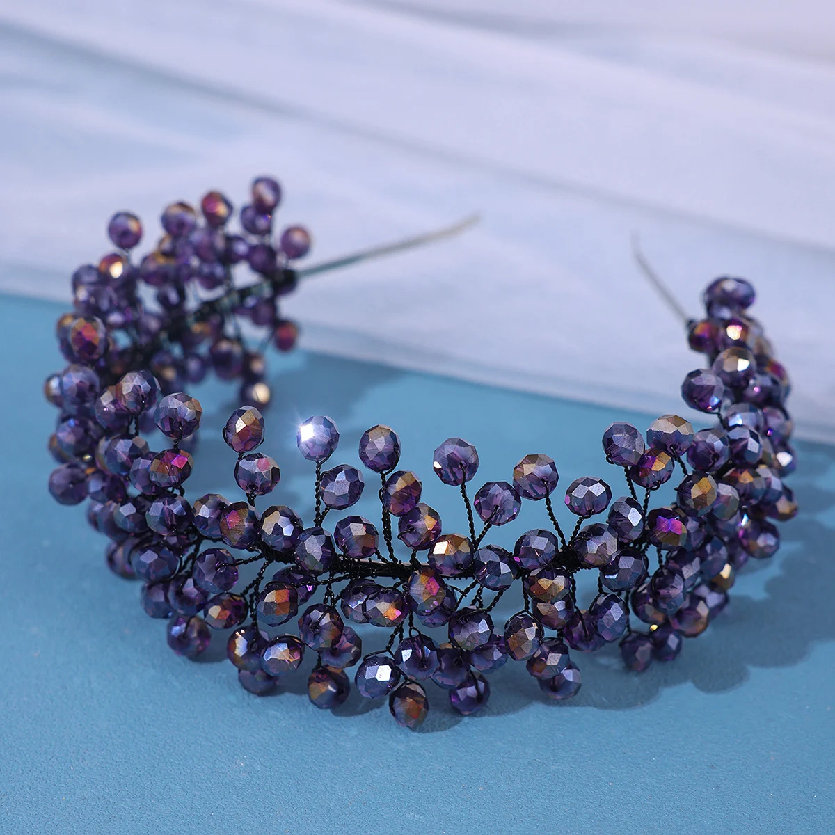 Barock Vintage handgemachte Kristall Braut Haarbänder für Hochzeit Haarschmuck Frauen Braut Stirnbänder Kopfschmuck – Detail 3