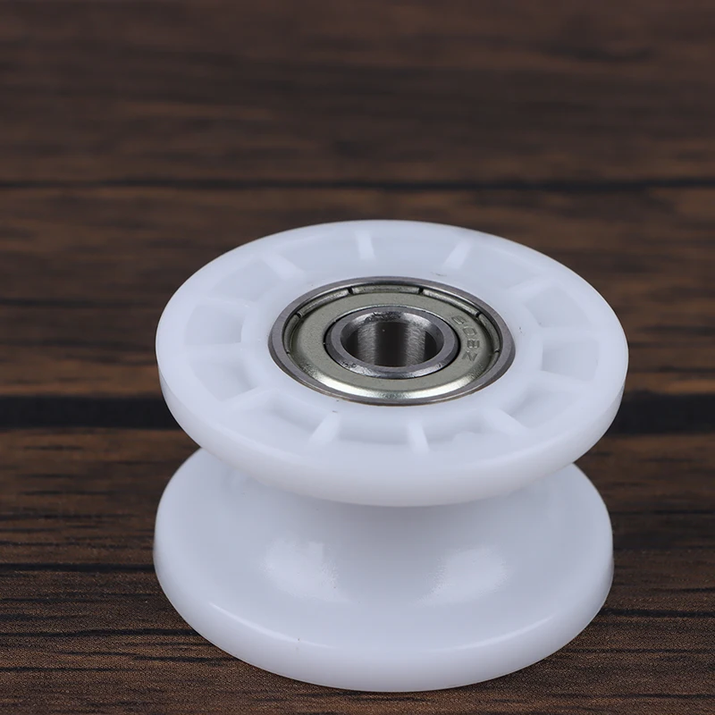 1Pcs Mechanical Pulley Grooved Wheel 608zz Dual Bearing Rolling Pulley Wheel Round Roller 8*42*24mm