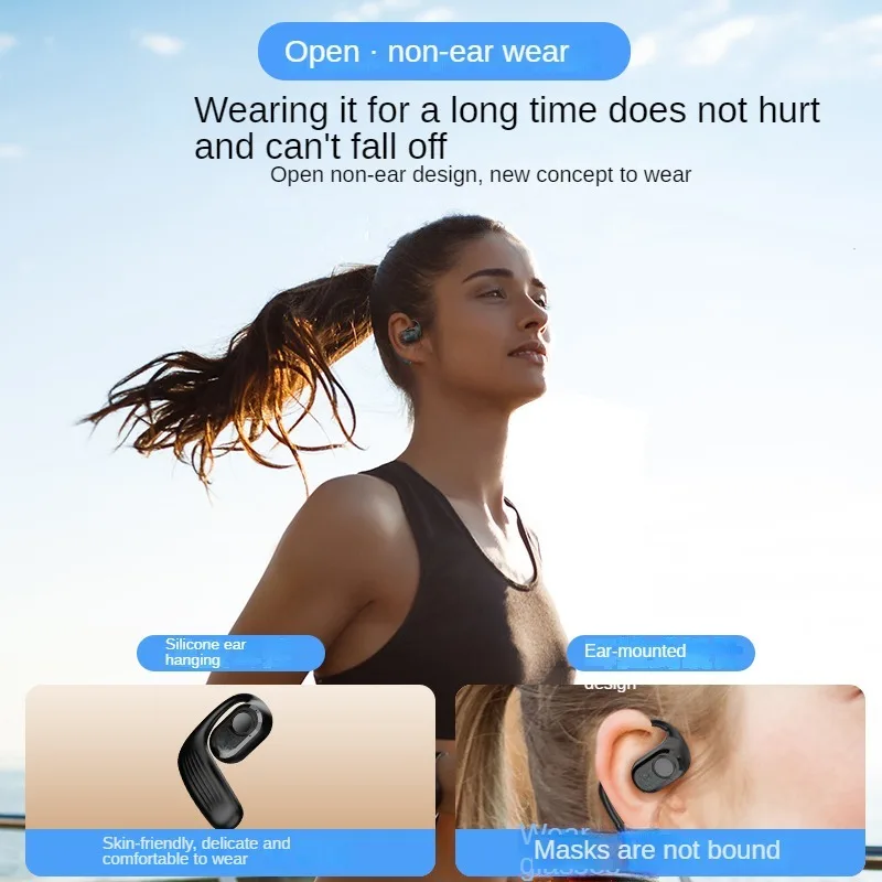 Single-Ear Wireless Headphones Earhook Headset  BT 5.3 Earphone Compatible For IPhone Android  Phones Driving/Business/Office