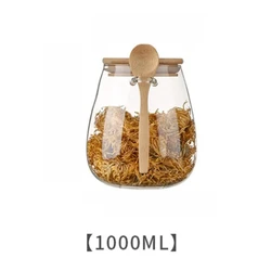 Airtight Glass Storage Jars with Lids - Perfect for Kitchen Essentials and Dry Goods (1000ml)