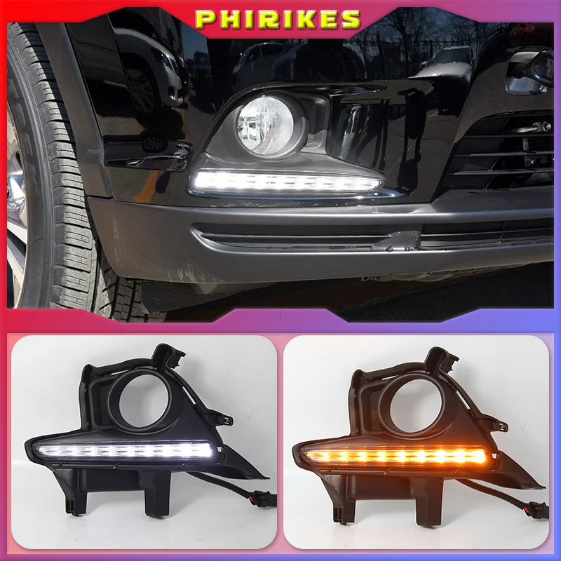 

DRL For Toyota Highlander 2014 2015 2016 Daytime Running Lights fog lamp cover headlight 12V Daylight car-styling