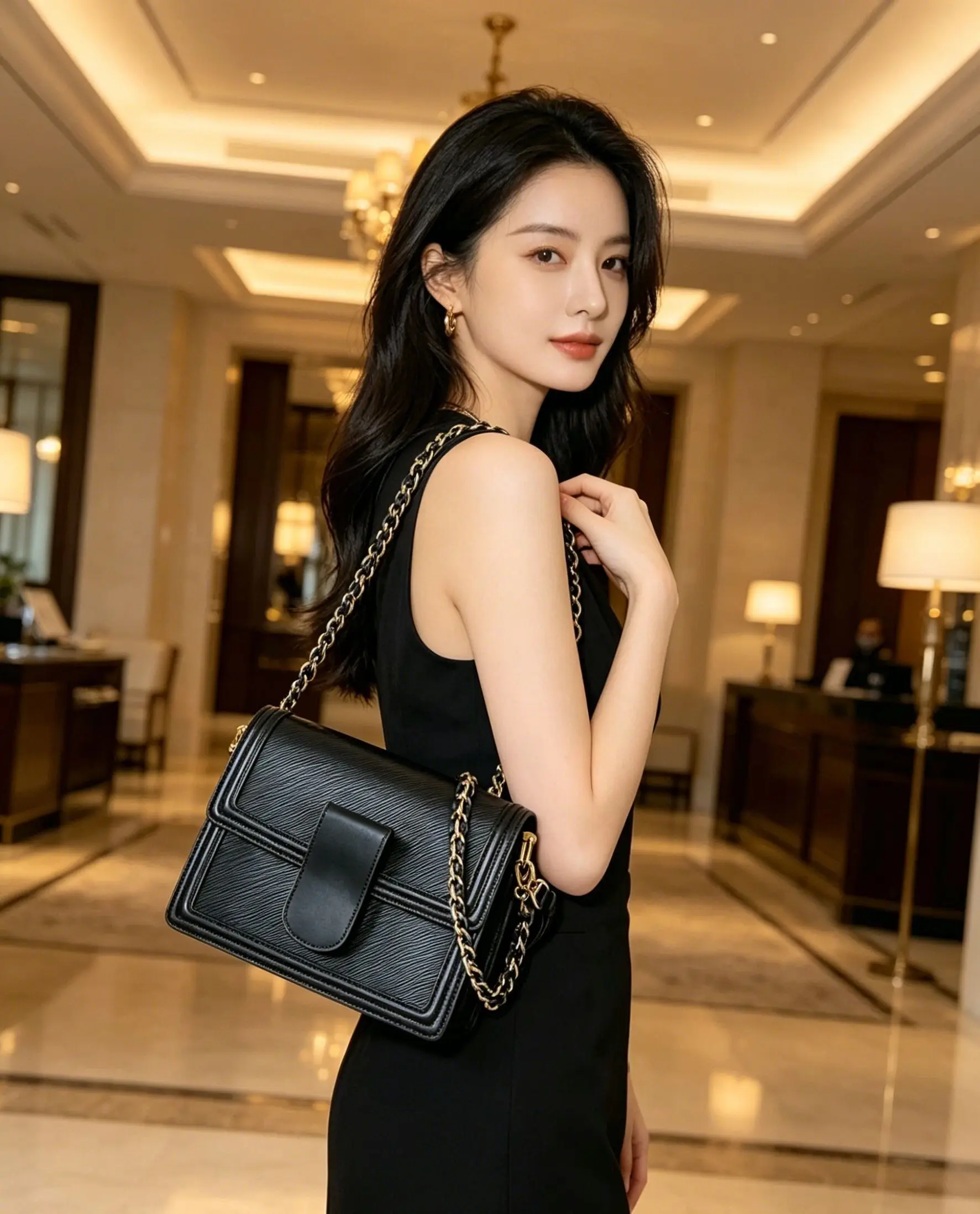 Nuevo bolso de hombro de alta gama para mujer - Tendencia de moda con cadenas en relieve - Bolso versátil de un solo hombro o bandolera