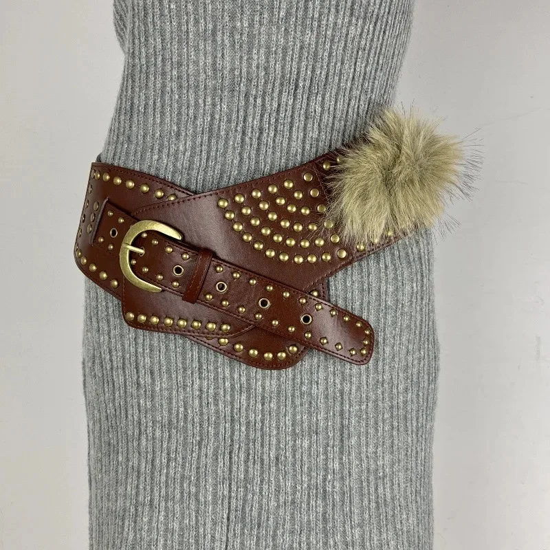 105CM glossy brown belt