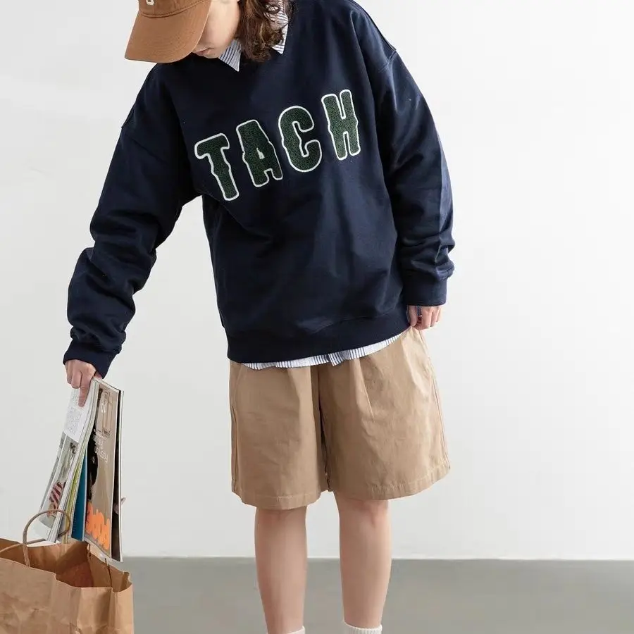 Summer Korean simple elastic waist shorts men versatile personality street y2k retro fresh Harajuku loose five point shorts 3