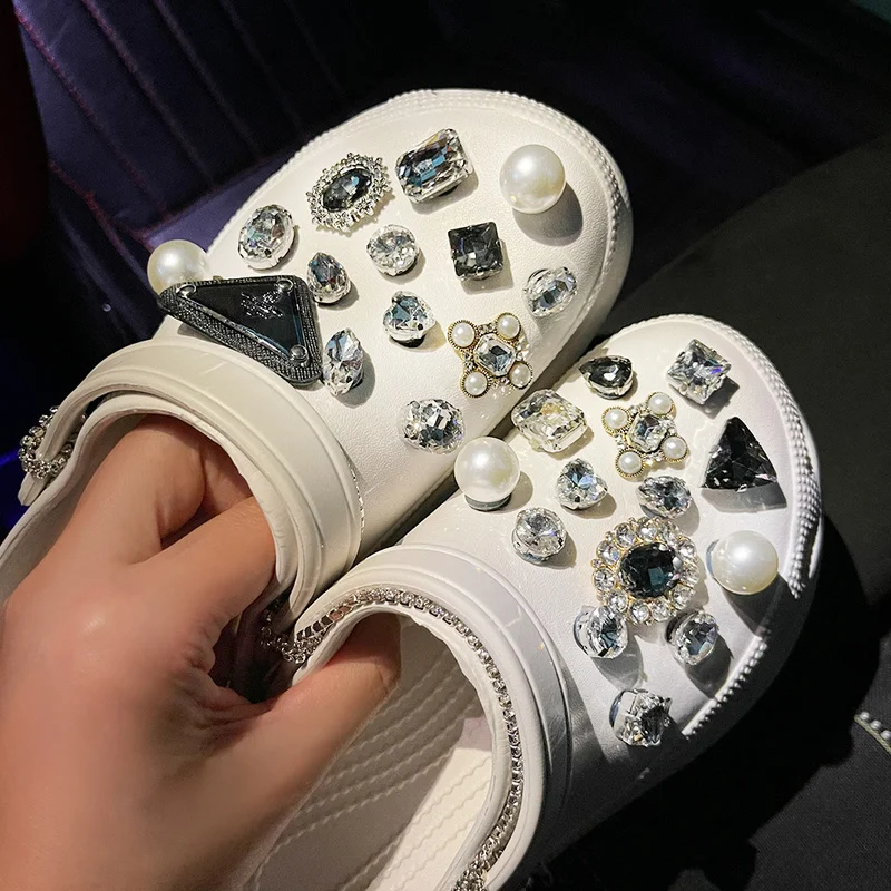 TiiM Shoe Charms for Crocs Faux Crystal Pearl Rhinestones Designer
