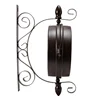 Antique-Look Wall Hanging Double Sided Clock Retro Station Clock Round Chandelier Scroll Wall Mount Home Decor Wall Clock 8 inch 3