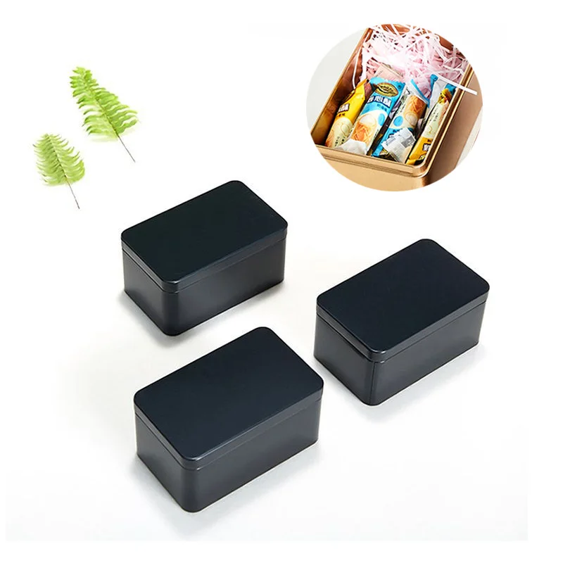 

1set Rectangle Metal Tin Jars Tea Cans Candy Chocolate Gift Tinplate Box Cookies Packaging Case Jewelry Accessories Storage Box