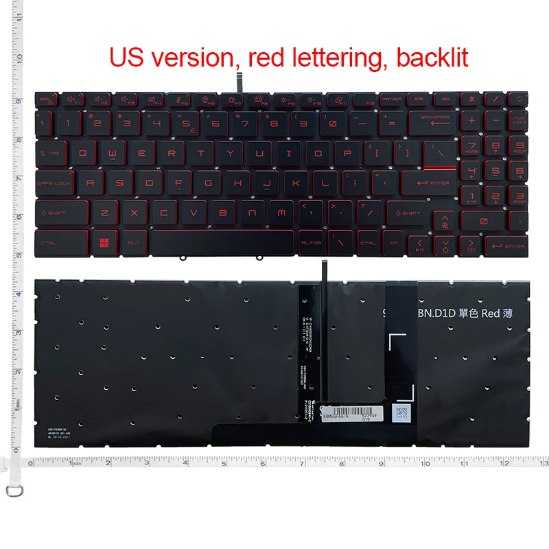 Eua ru Teclado para Msi Crosshair 15 15-a11u 15-b12u B12uez Gf66 Ms1582 Gl66 Gf76 Gl76 Ms-17l1 Ms-17h3 V203222ck1 Backlit - Imagem 3