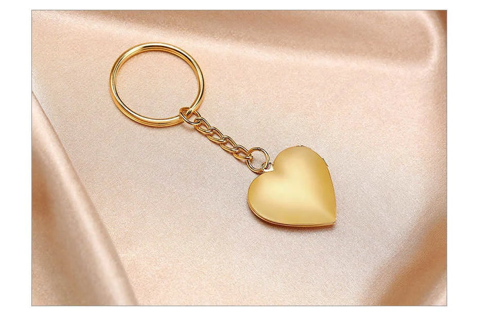 Vnox Personalisieren Sie Schlüsselanhänger mit Namen und Herz-Medaillon für Damen und Herren, individuelle Familien-Liebesfotos, Jubiläums-Andenken-Geschenke – Detail 15