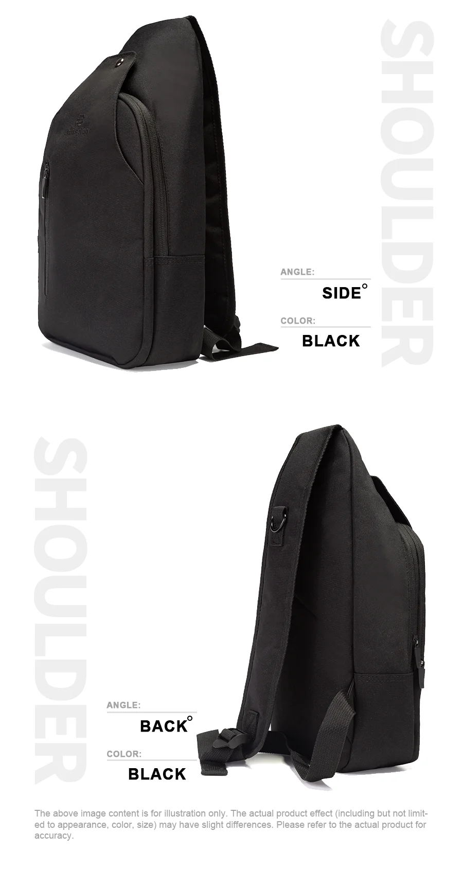 Baasploa Herren-Umhängetasche, modisch, wasserdicht, großes Fassungsvermögen, Outdoor-Sport, Wandern, Brusttasche, Rucksack mit mehreren Taschen, Umhängetasche – Detail 6