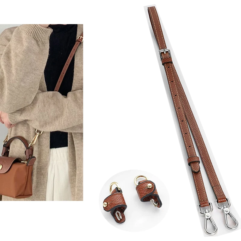 Leather Adjustable Shoulder Strap Bag Strap Belt for Mini Longchamp Bag Punching Dumpling Crossbody Bag Handbag Accessories