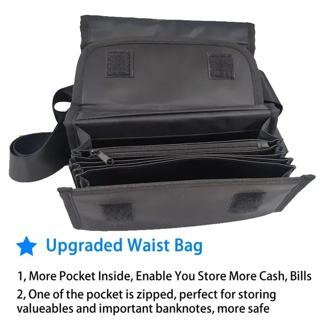 Multi Pockets Waist Wallet With 6 Slots Euro Coin Dispenser Driver Waiter's Purse Coin Sorter Collector Cash Receipt Coins Safe 3