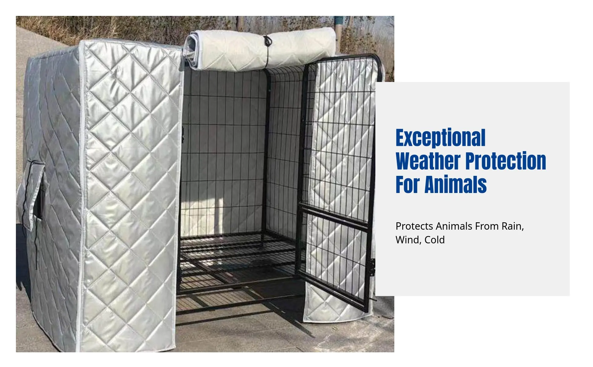 Dog Crate Cover, Thickened Windproof Rainproof Pet Kennel Insulation, Double Layer Outdoor Enclosure Cover, All-Season Dog Crate Cover, Thickened Windproof Rainproof Pet Kennel Insulation, Double Layer Outdoor Enclosure Cover, All-Season