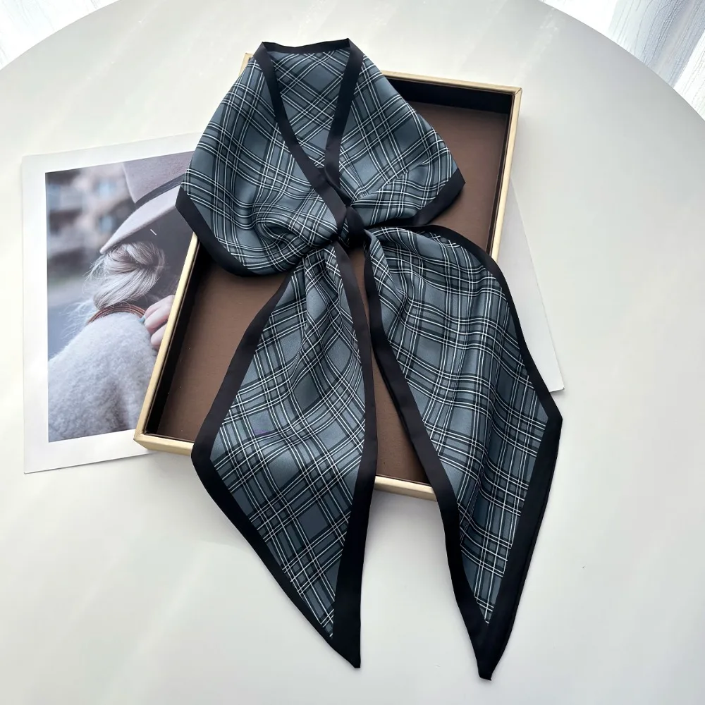 Scarf Women Dot Print Long Silk Feeling Bag Tie Neck Skinny Scarves Female Foulard Hairband Print Lady Neckerchief Ribbon