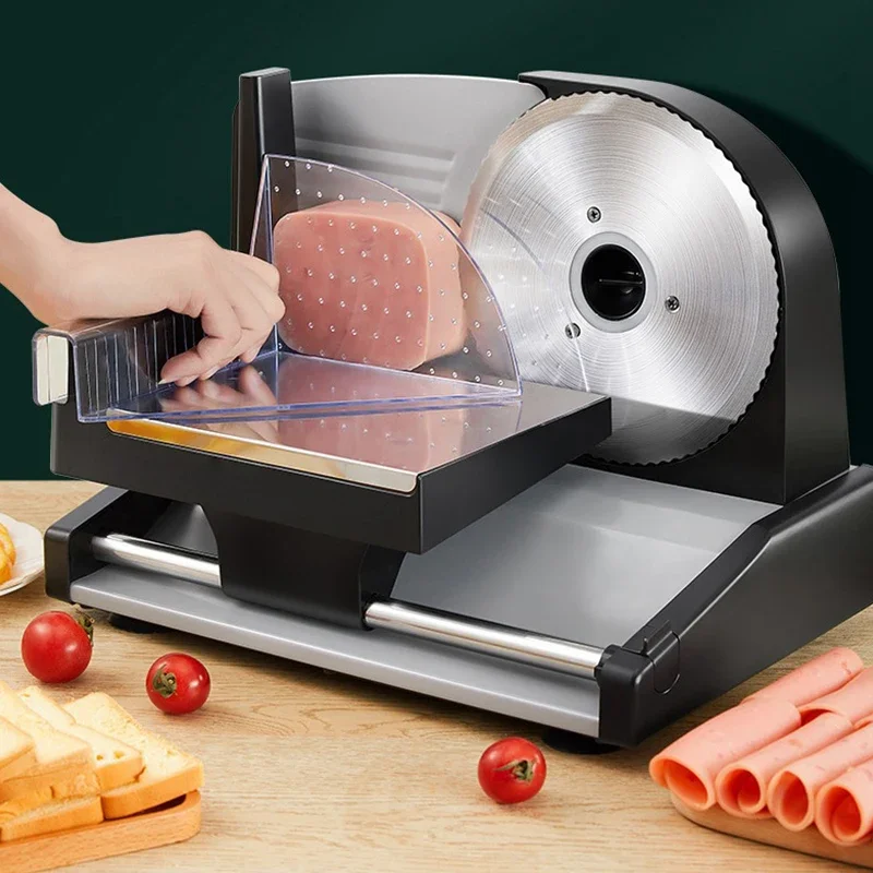 

Multifunctional Meat Slicer Machine Ham Lamb Rolls Meat Slices of Bread Vegetable Hot Pot Desktop Adjustable Thickness 220v